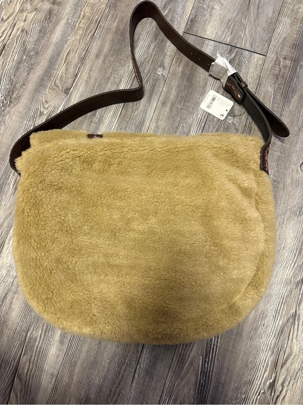 Free People Elias Faux Shearling Messenger Bag